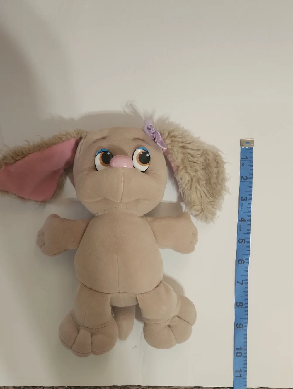 Vintage Tonka Pound Puppy With Floppy Ears And Purple Bow